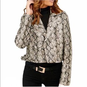 Blank NYC Snake Print Leather Jacket